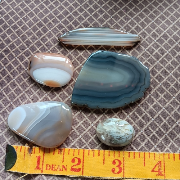 Assorted Agate & Lace Agate Cabochons, 5. great For Jewelry Making - Picture 2 of 12